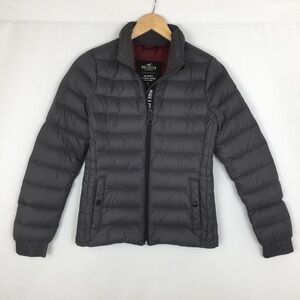 Hollister Women’s Ultimate Down Collection Puffer Coat Winter Jacket Gray Size S